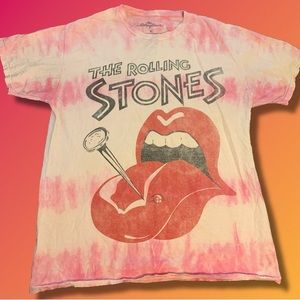 FashionNova The Rolling Stones Tie Dye Short Sleeve T-Shirt 🎸👅